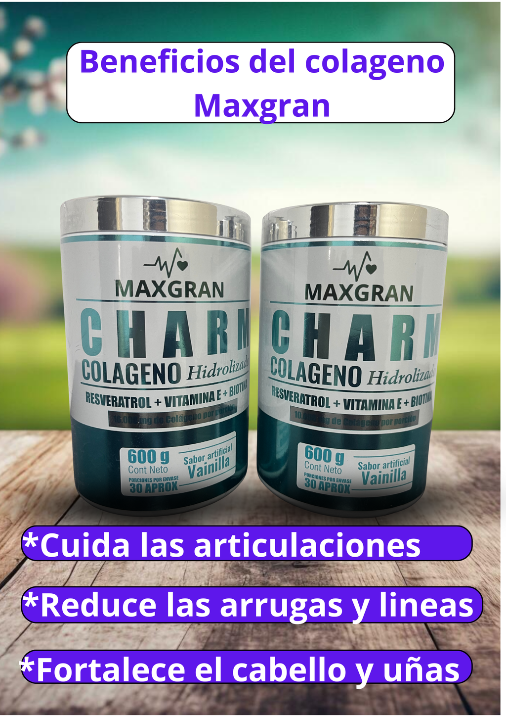 Colágeno Hidrolizado Con Resveratrol, Vitamina E y Biotina